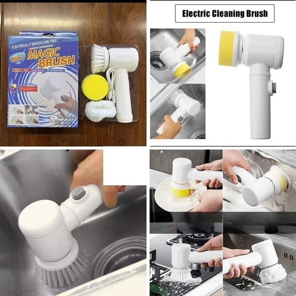 5 in 1 Electric Magic Brush Bathroom Sink Tile Electric Brush Pot Artifact, Cleaning Supplies, Household