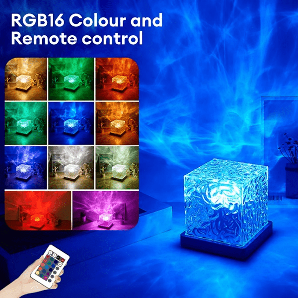 Dynamic Water Ripple Effect Night Light Lamp, USB Portable Night Lamp for Home Decor, Office, Bedroom &amp; Gifting