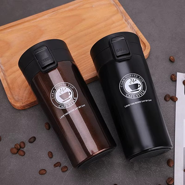 380ml Thermos Coffee Mug Vacuum Insulated Stainless Steel Tea Coffee Mug Thermos Flask Travel Mug - Tumbler with Flip Lid Mesh Filter Hot and Cold for 6 Hours