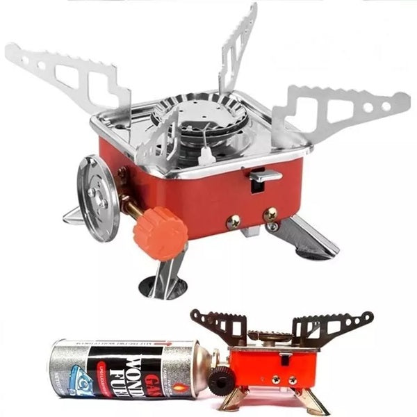 Mini Portable Outdoor Gas Stove, Butane Gas Burner For Outdoor Camping, Hiking, Picnic, Mini gas stove, Stainless Steel body, Folding Furnace, Camping Equipment