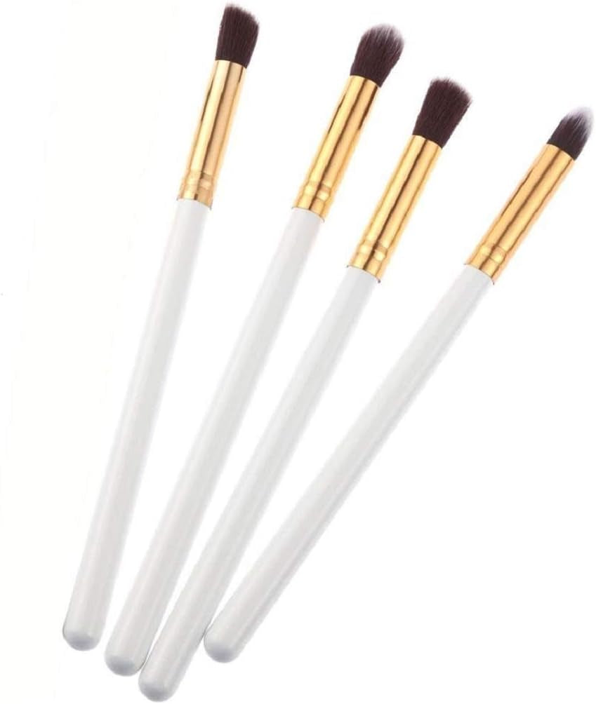 Four white/gold makeup brushes Roteted.