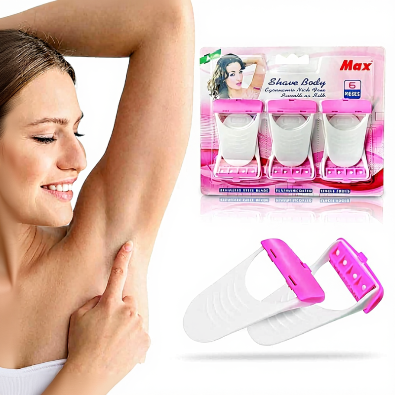 Max Shave Razor- Smooth & Comfortable - Smooth Body Shaving for Sensitive Skin (Pack of 6 Pcs)