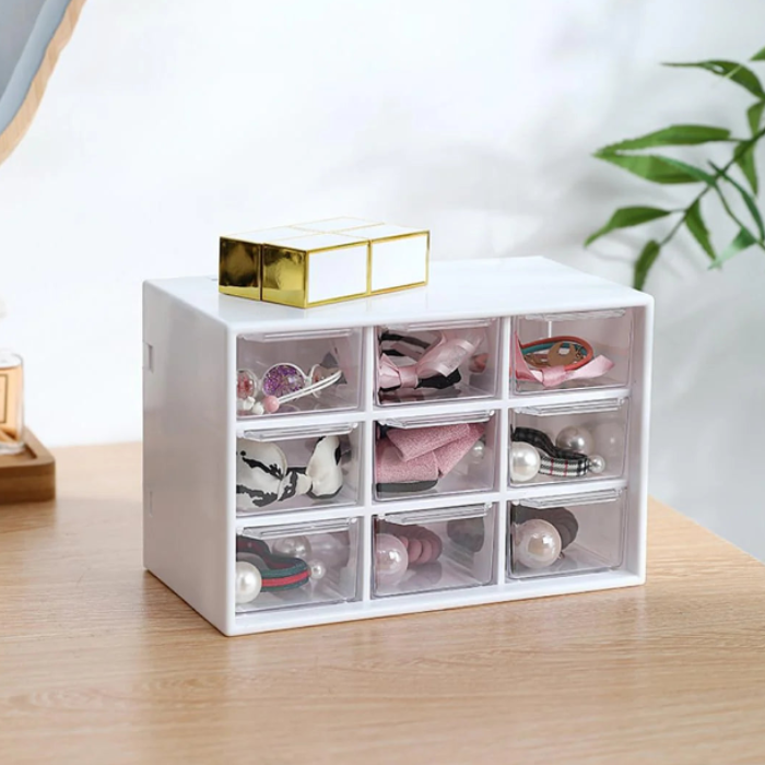 9-Drawer Storage Cabinet Organizer – Multi-Purpose Plastic Storage Unit (Random Color-Pack of 1)