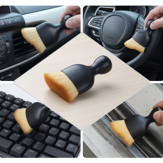 Multi-Purpose Soft Cleaning Brush – Compact Dust Remover for Car Interiors, Keyboards, Windows & Home Appliances