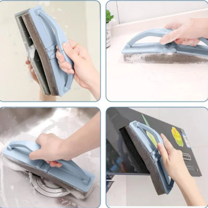 Multipurpose Sponge Cleaning Folding Brush– Portable Scrubber for Kitchen, Bathroom & Household Use (Pack of 1)