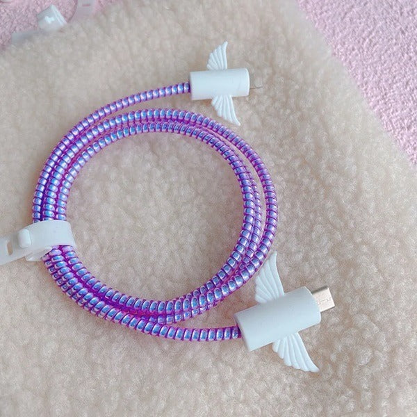 Metallic Spiral Cable Cord Protector (Random Colour)