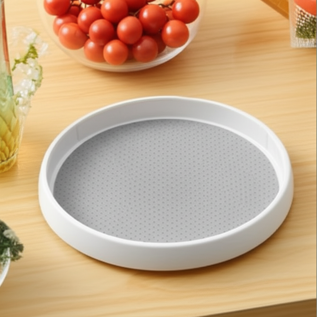 Non-Skid 360° Rotating Storage Tray – Turntable Organizer for Kitchen, Dining, Bathroom & Office (Pack of 1)