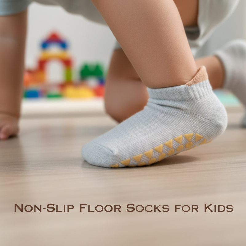 Non-Slip Floor Socks for Kids – Soft & Breathable Cartoon Indoor Socks (Random Color-Pack of 1 Pair)