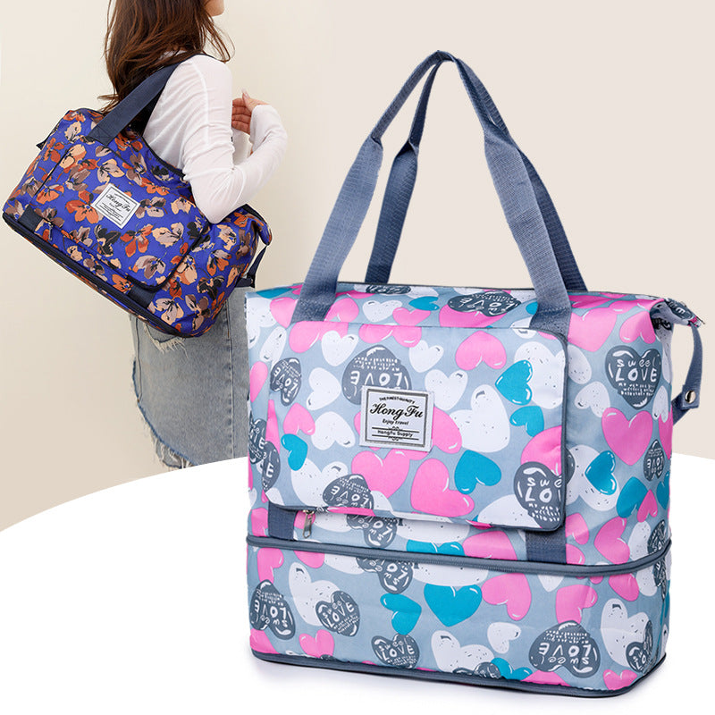 Lightweight Waterproof Travel Duffle Bag - Versatile Foldable Carry-On Tote (Random Prints)