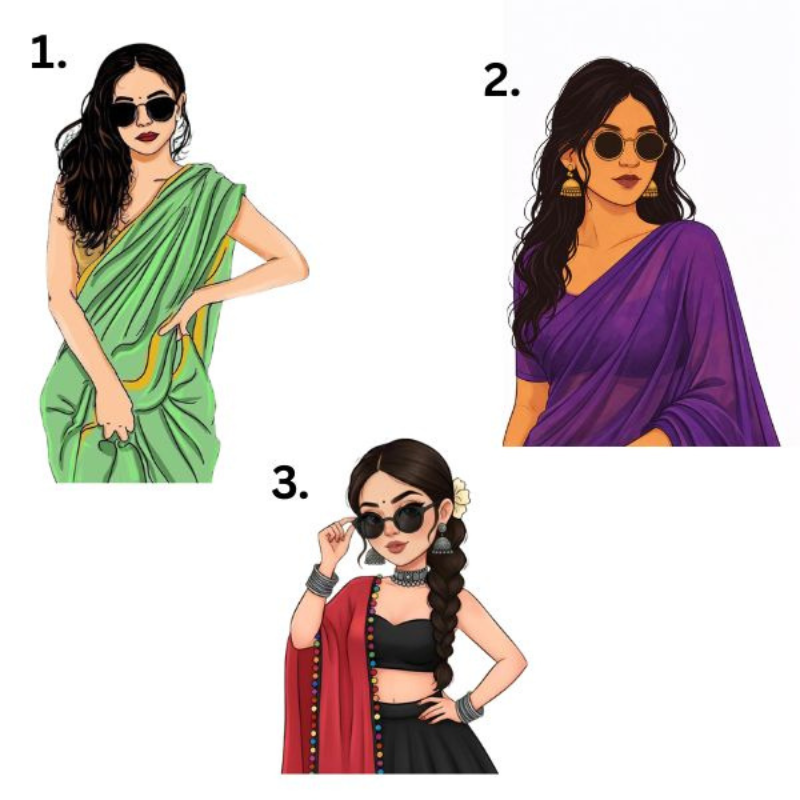 Personalized Ethnic Illustration Travel Jewelry Organizer with Name – Custom Jewelry Box Case with Traditional Indian Women Artwork | Gift for Women & Girls (Random Box)