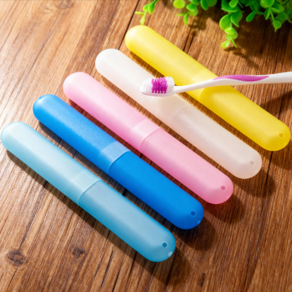 5 Pcs Plastic Toothbrush Cover – Anti-Bacterial Toothbrush Case Box, Portable Travel Toothbrush Container (Random Color)