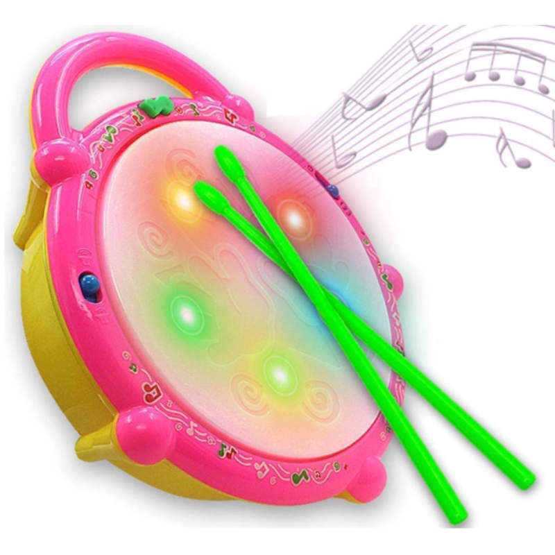 PlayMagic Musical Drum Toy with Flashing Lights | Kids Drum Set with 3 Game Modes, 9 Songs & 9 Drum Sounds | Interactive Light & Sound Toy