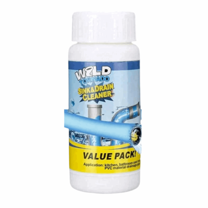 Wild Tornado Sink & Drain Cleaner – Powerful Clog Remover Powder for Toilet, Washbasin, Septic Tank, Sinks & Pipes [Buy 1 Get 1 Free]
