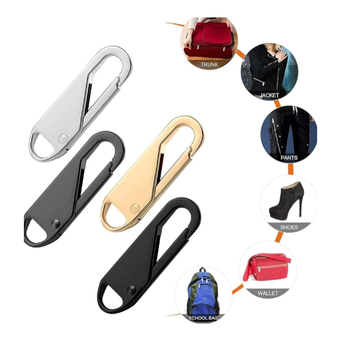 Pull Replacement Zipper - Durable Sliders -Universal Fix for Bags, Jackets & Suitcases ( Pack of 10 )