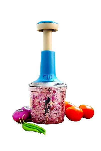 1000ml Super Fast Vegetable Chopper (Heavy Quality), Manual Hand Press Chopper With Super Sharp Blades for Fine Chopping Vegetables