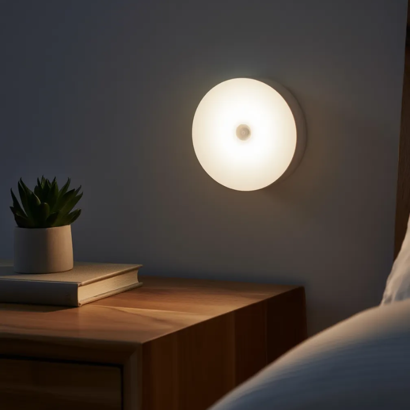 Rechargeable Motion Sensor LED Night Light with Magnetic Base – Portable, Auto-On & Energy Saving