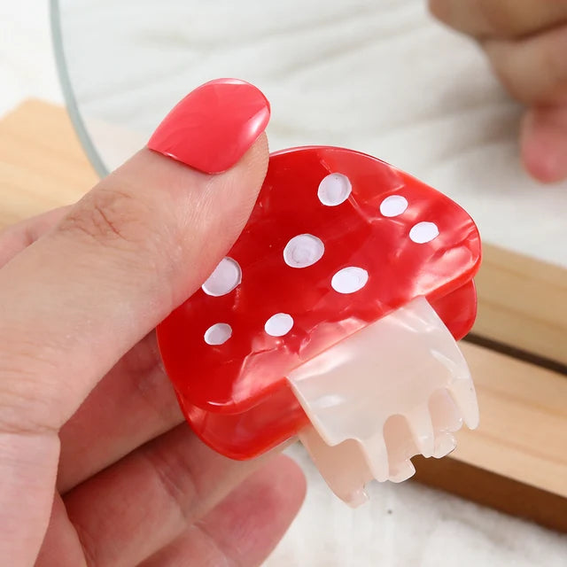 Cute Mushroom Hair Pin –Trendy & Lightweight Hair Clip - adorable and colorful (Random color) ( Pack of 1 )