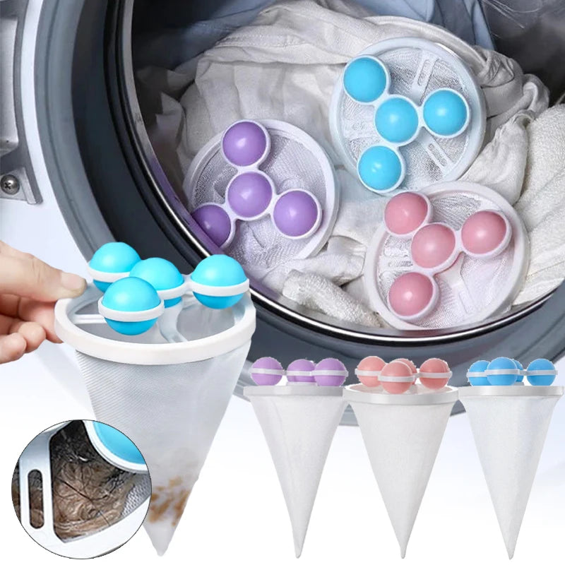 Washing Machine Hair Removal Filter Mesh Bag – Lint & Hair Collector (Random color-Pack of 1)