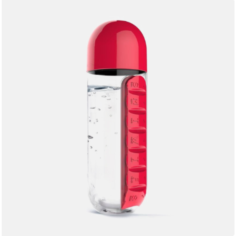 Pill & Vitamin Bottle – Portable Plastic Storage Container for Pills, Supplements & Vitamins (Random Color) (Pack of 1)