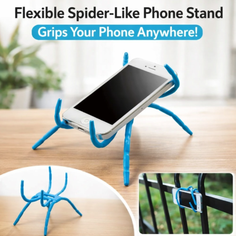 Bendable Spider Mobile Phone Holder –  Flexible Stand for Smartphones (Random color- Pack of 1)