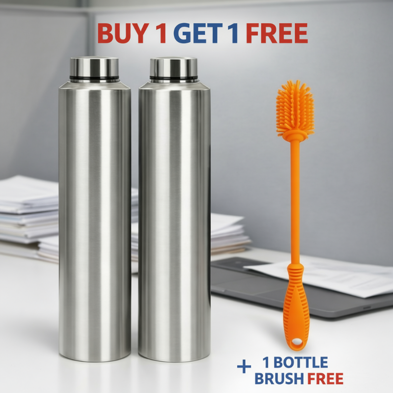 1000ml High quality Stainless Steel Water Bottle– Leak-Proof, Durable & Portable | Buy 1 Get 1 Free + Free Bottle Cleaning Brush