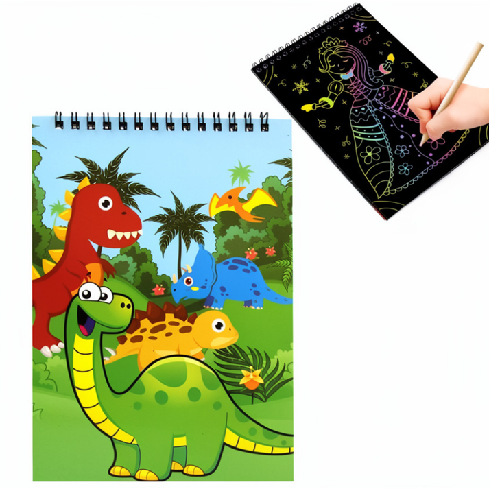 Drawing In Scratch Book Scratch Art Notebook for Kids | Magic Rainbow Scratch Drawing Book | D ...