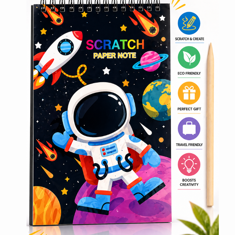 Scratch Art Notebook for Kids | Magic Rainbow Scratch Drawing Book | DIY Creative Art Pad (Random Theme-Pack of 1)