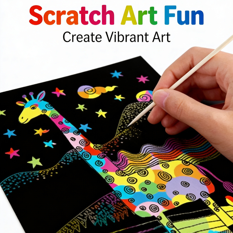 Drawing In Scratch Book Scratch Art Notebook for Kids | Magic Rainbow Scratch Drawing Book | D ...