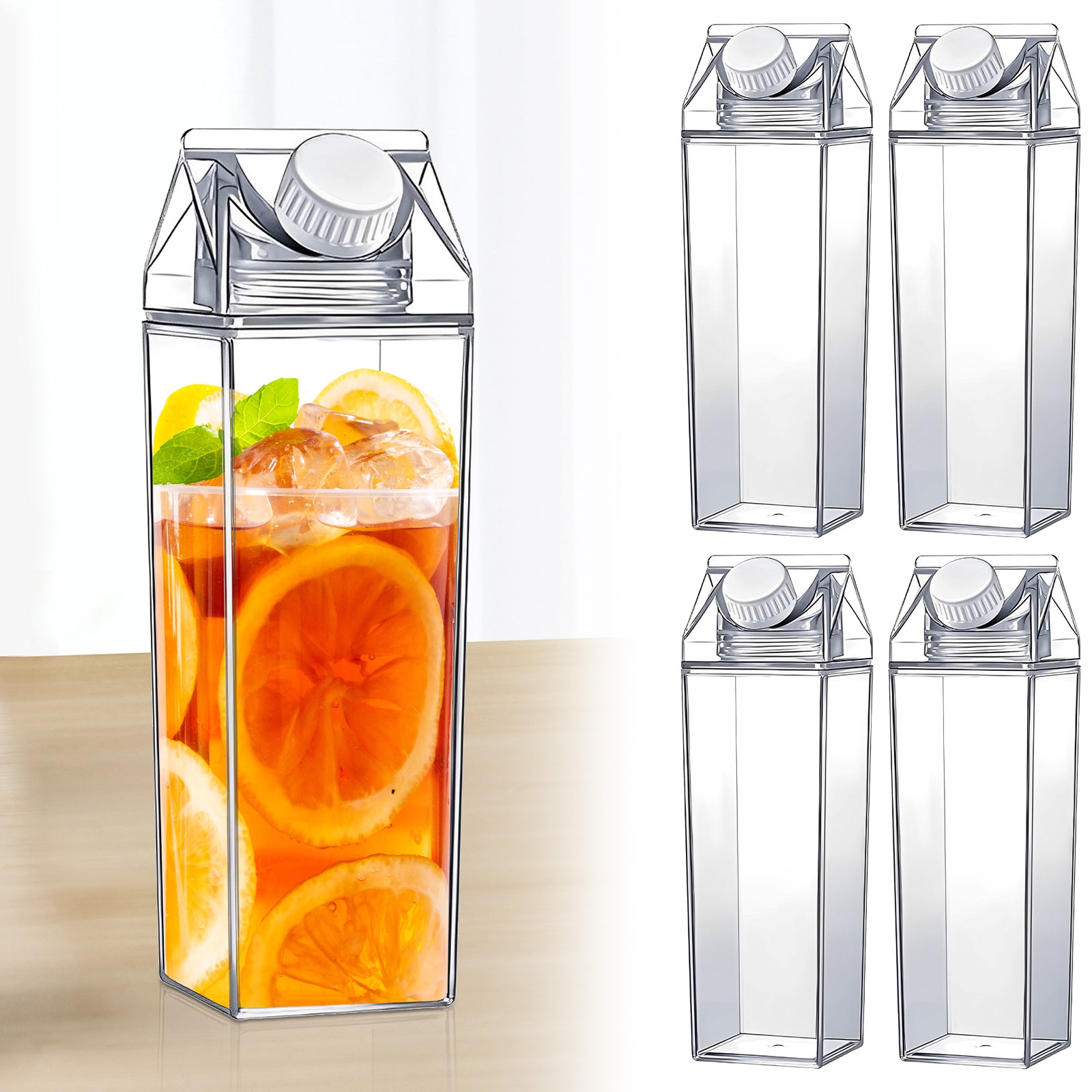 Transparent Milk Carton Water Bottle 500ml (1Pc)