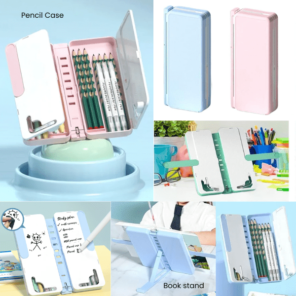 Foldable Multipurpose Mobile Tablet Book Stand Pencil Box