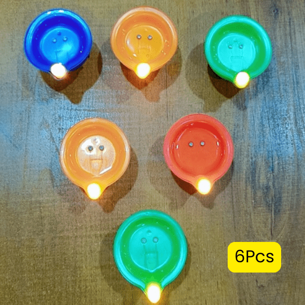 6pcs Colorful Water Sensor Diya for Diwali Decoration Festival Water Sensor Diya for Diwali Diyas for Decoration Diwali Gifts Diwali Diya