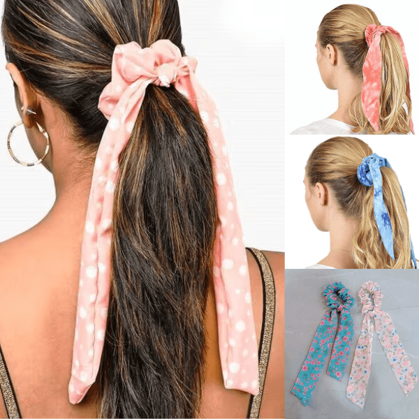 Georgette Detachable Long Tail Scrunchies