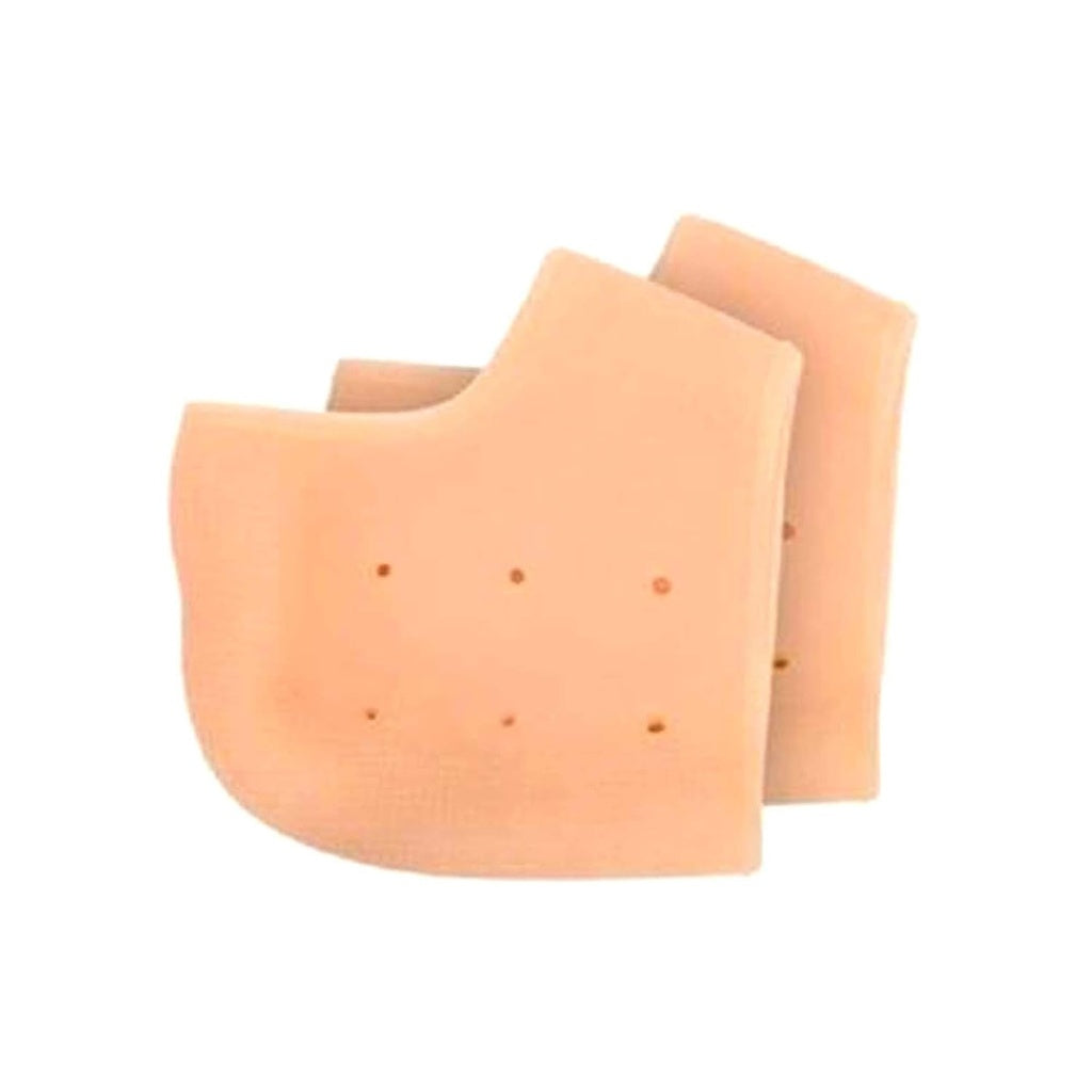 Heel protector that covers the heel and has small ventilation holes.silicone heel protector, heel sleeve, heel cushion, foot protection, plantar fasciitis, heel pain, foot care, health and personal care.