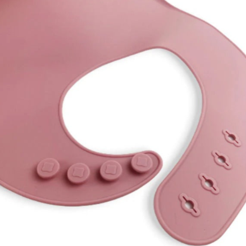 Silicone Bibs for Babies – Adjustable Waterproof Bib with Food Catcher Pocket (Random Color)