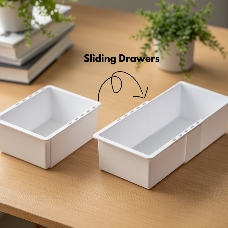 Expandable Organizer with Smooth Sliding Drawers – Space-Saving Storage Rack for Kitchen, Office & Home(Small Size Organizer)