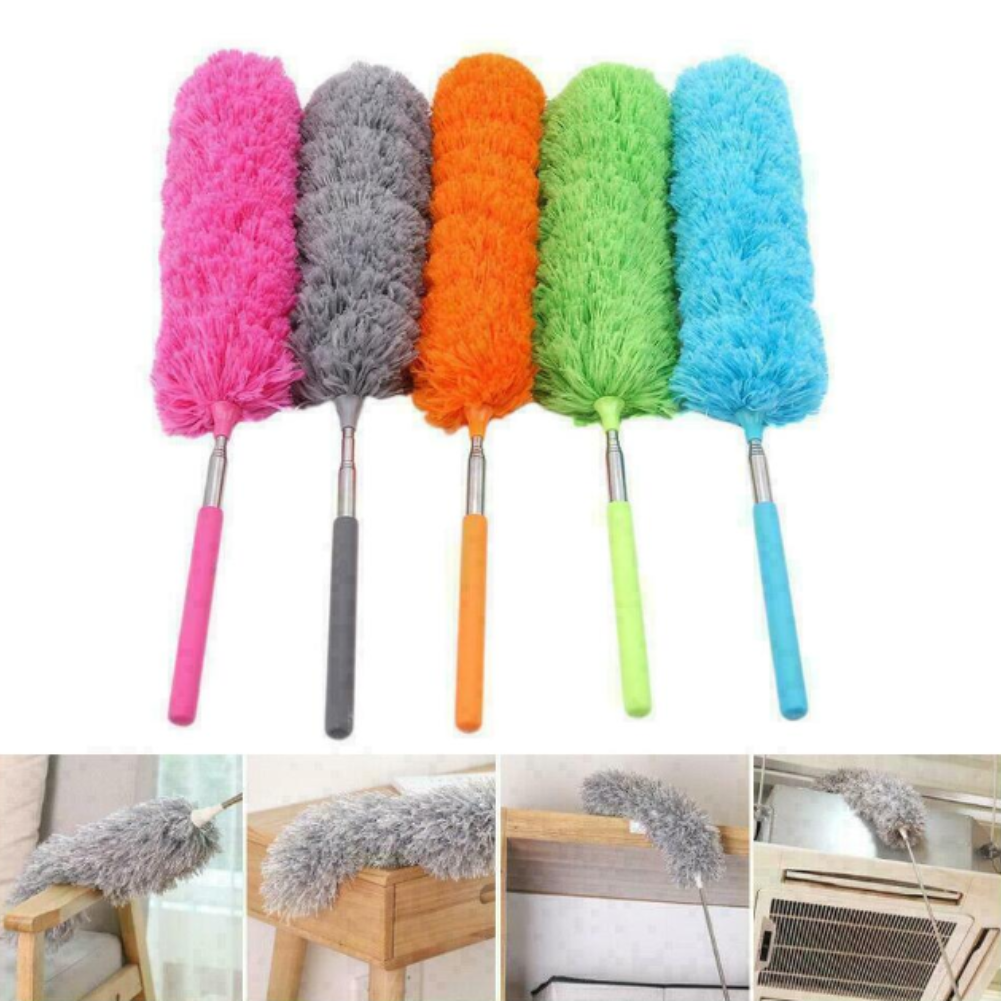 Small Folding Telescopic Duster - Lightweight Microfiber Extendable Cleaning Brush - Portable mopping Tool (Random Color-Pack of 1)