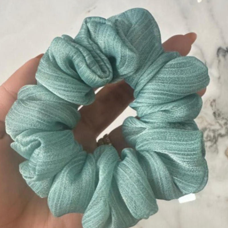 Georgette Shimmer Scrunchies – Sparkly Hair Ties for Women & Girls | Gentle Elastic Hair Bands | Party & Daily Wear Scrunchie (Random Color-Pack of 1)