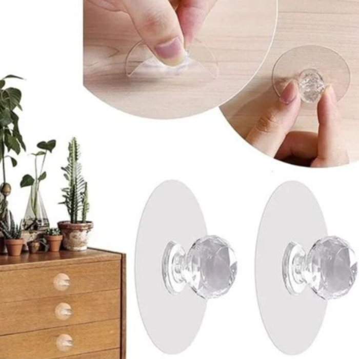 Diamond Crystal Self Adhesive Hooks – Stylish Wall Organizer- Pack of 10