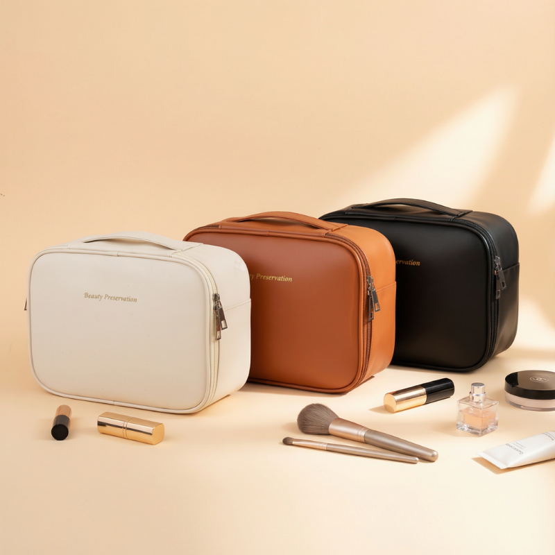 Large Capacity Travel Makeup Bag – Detachable Toiletry Organizer with Adjustable Dividers & Multi-Pocket Storage (Random color-Pack of 1)