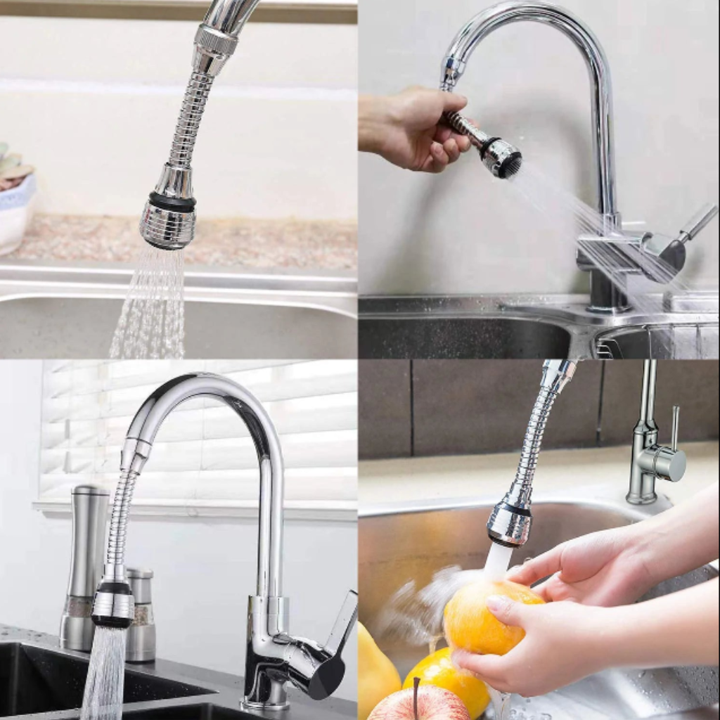 Turbo Flex 360° Rotatable Kitchen Faucet Sprayer Head – Water-Saving Dual-Mode Sink Tap Nozzle Extender for Easy Washing & Cleaning
