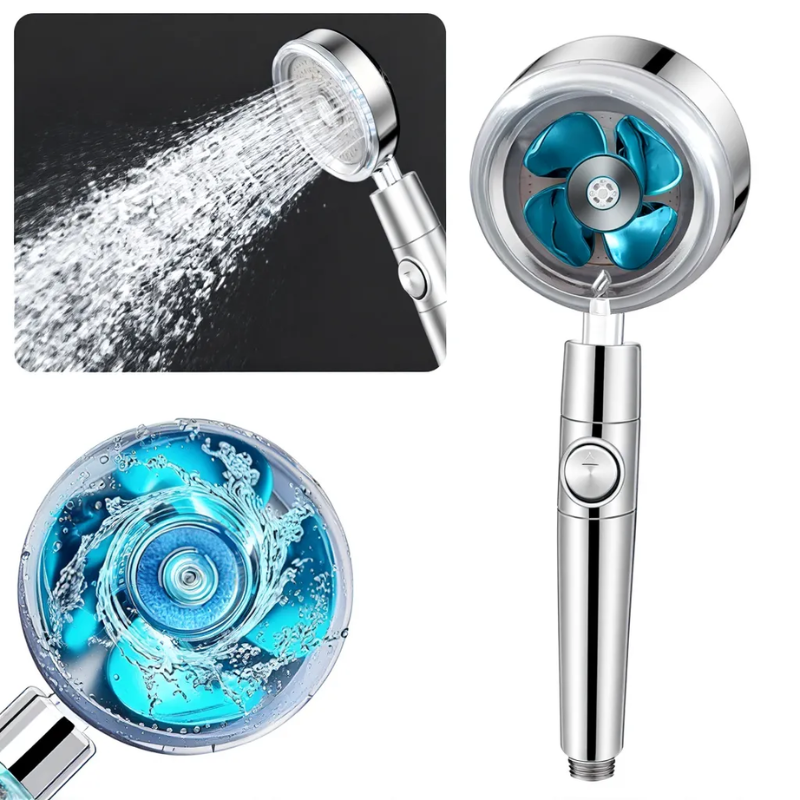 Turbocharged High-Pressure Water-Saving Shower - 360° Rotating Water Shower Head with Pause Switch