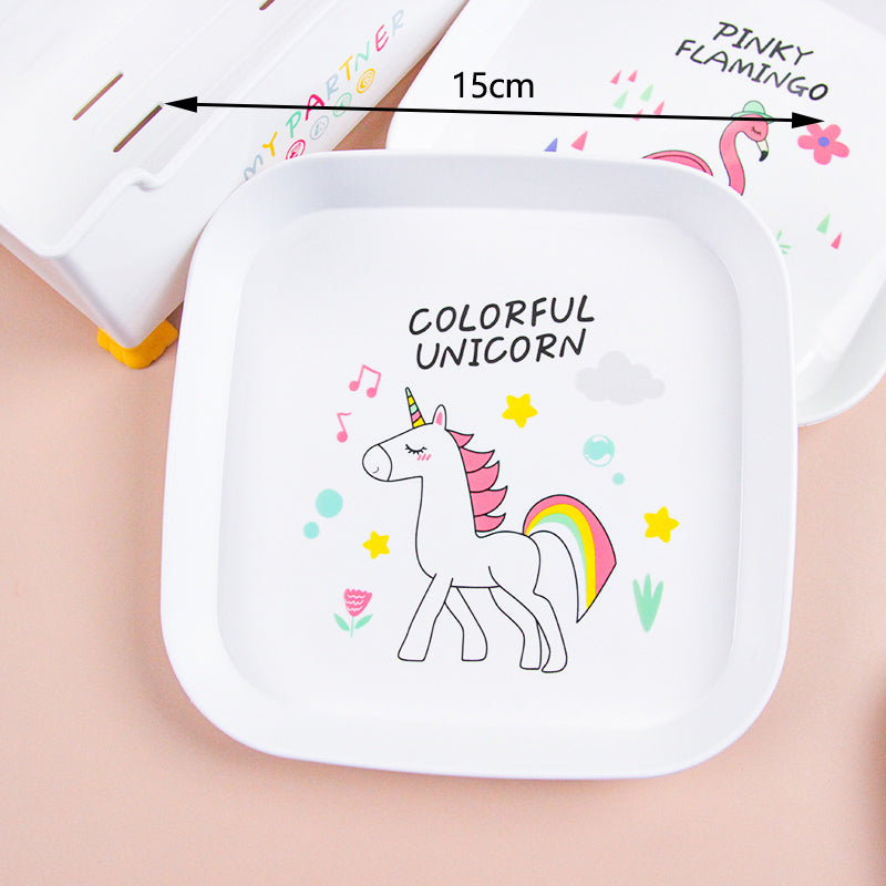 Animal Square Food Plate with Stand (8 Pc Set) – 99wholesale