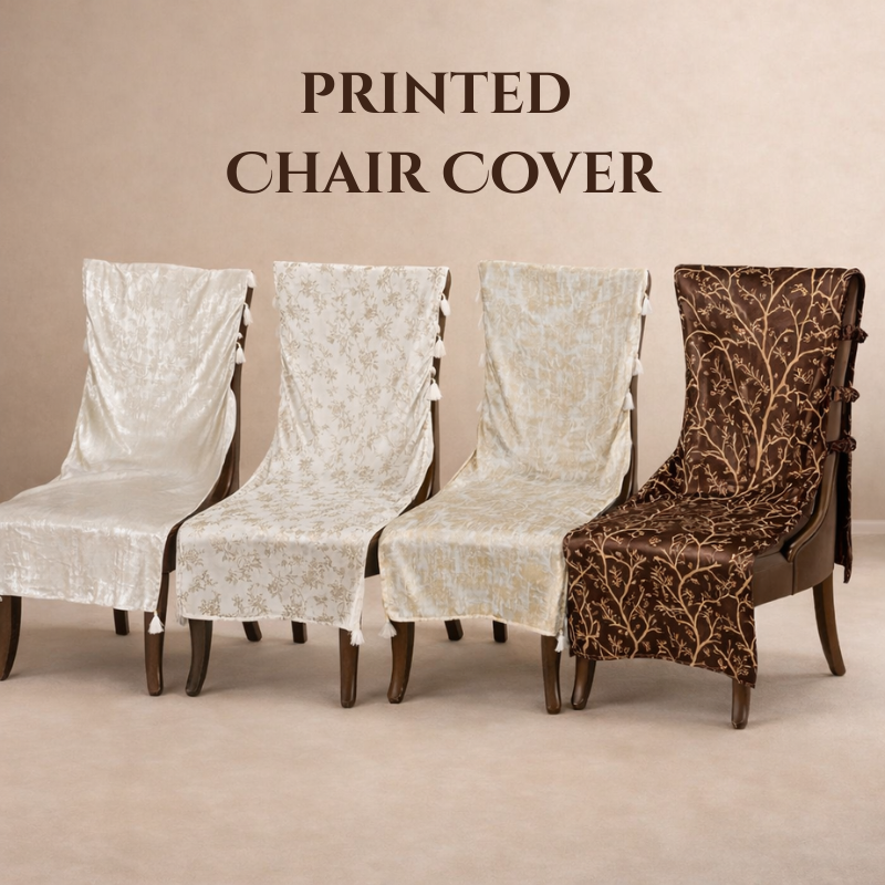 Universal Chair Cover with Elastic Strap | Heavy Quality Fabric Chair Protector | Stretchable Slipcover for Dining, Office & Plastic