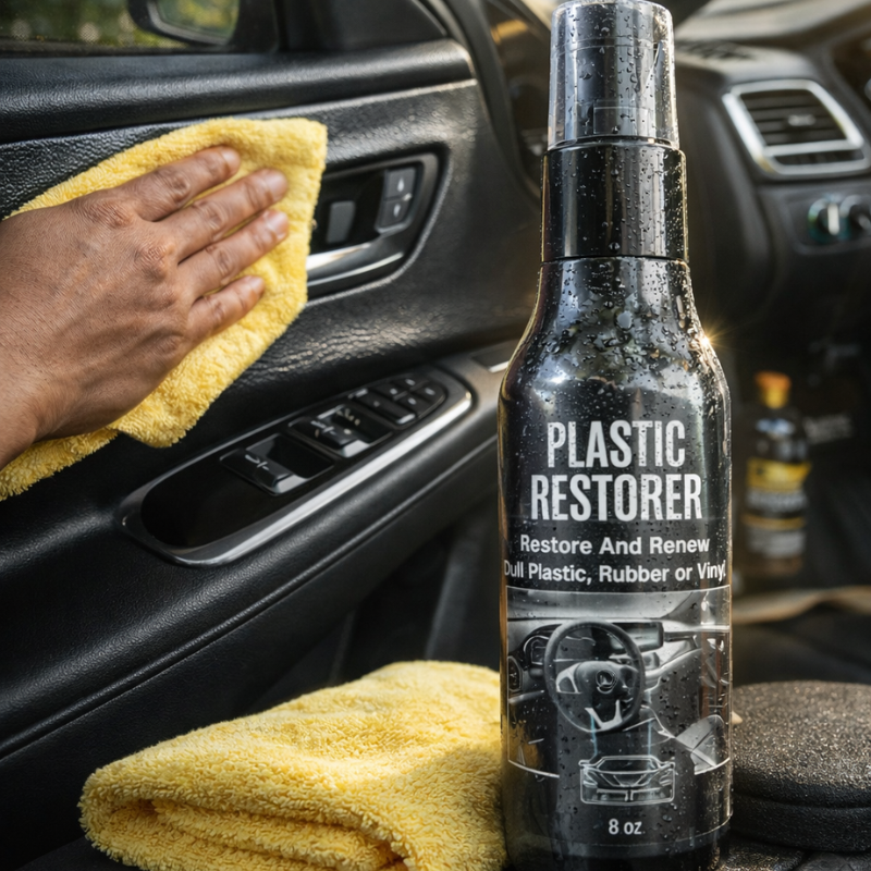 Plastic Restorer for Vehicles – Restores & Protects Faded Plastic Trim, Dashboard & Exterior Parts
