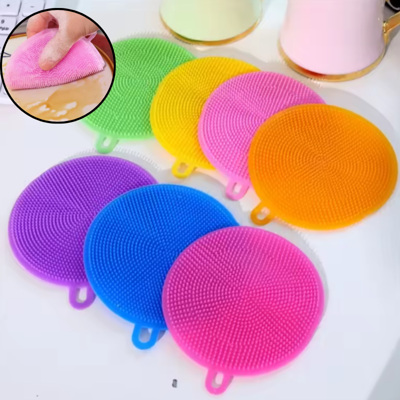 2 Pcs Multi-Functional Dish Brush & Stain Remover – Non-Slip Easy-Grip Handle, Durable Scrubber for Kitchen & Bathroom Cleaning(Random color)