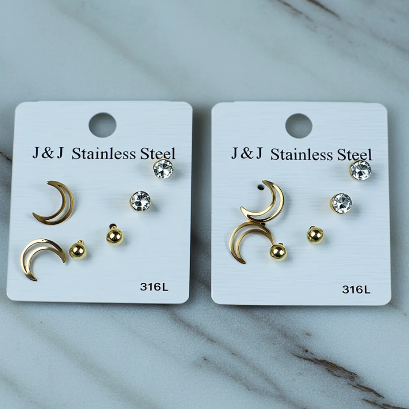 Set of 3 Trendy Earrings – Random Pattern Fashion Jewelry for Women & Teens (Stylish Daily Wear Collection)