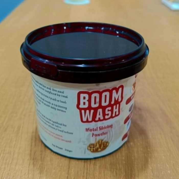 Boom Wash Metal Shining Powder – Multi-Metal Cleaner for Copper, Brass, Steel, Silver, Aluminium & Iron with Anti-Tarnish Formula