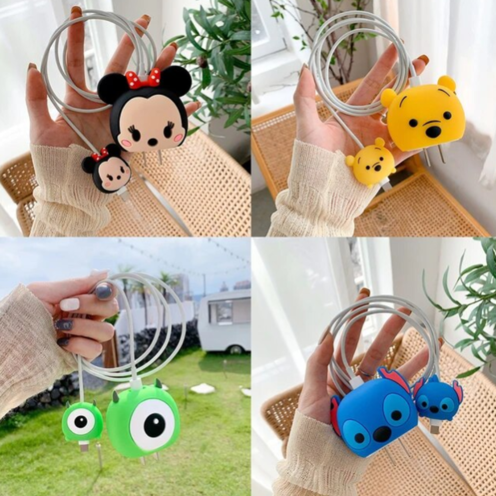 iPhone Charger Cover with Cable Protector – Silicone Anti-Break Charging Cable Guard (Random-Pack of 1)