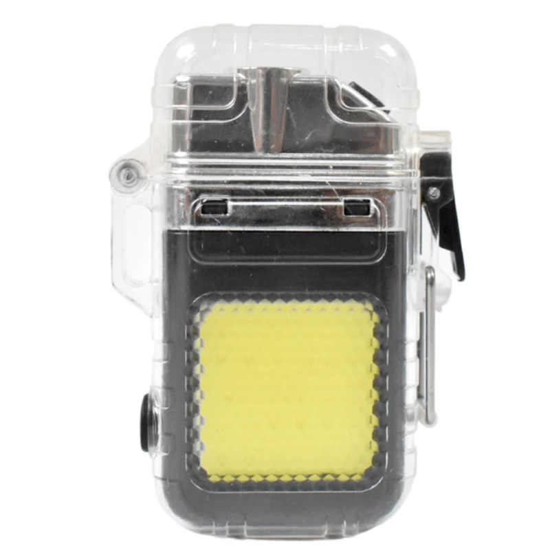 COB Torch Waterproof Dual ARC Lighter – Windproof Rechargeable Mini Work Light & Electronic Plasma Lighter for Outdoor