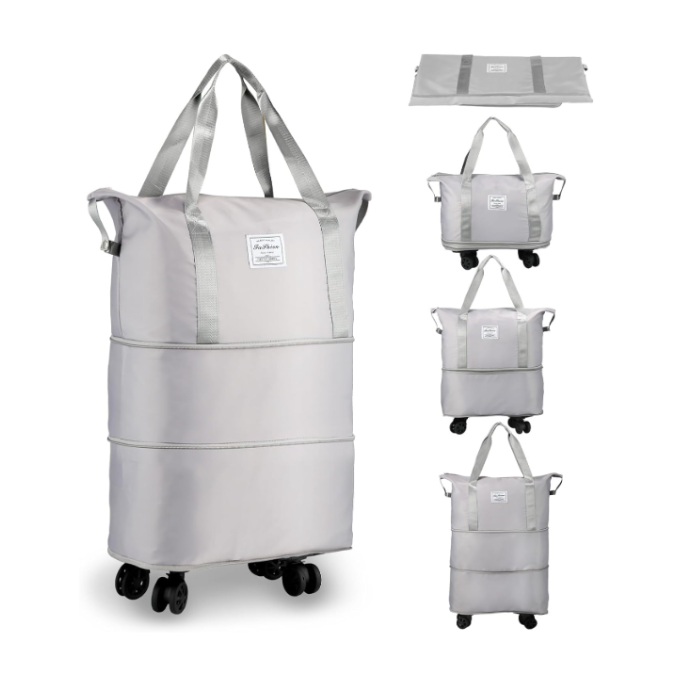 Duffel Trolley Bag with Wheels – Expandable & Foldable Travel Luggage Bag (Lightweight & Durable)